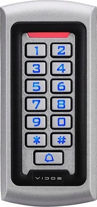Bravë elektronike Vidos ZS42 X, tastierë me kod dhe RFID, Wi Fi, IP65, gri