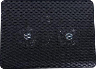 Stendë ftohëse për laptop Universal, 12"-15.4", 2 ventilatorë LED blu, e zezë