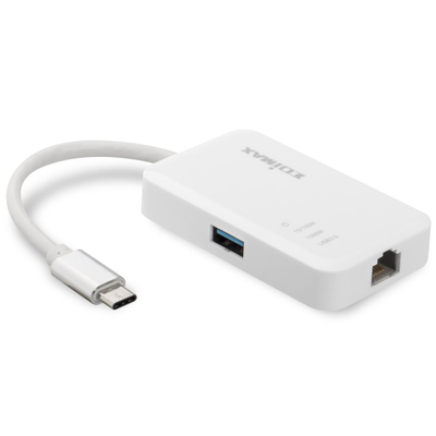Qendër USB Edimax USB-C, 3 porta USB 3.0, Gigabit Ethernet, e bardhë