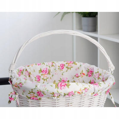 Кошница за велосипед ONESPORT FSBKT-037-1, со обвивка од ткаенина, бела