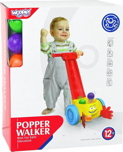 Ecëse lodër WOOPIE Popper Walker 49331, me toptha, me muzikë, shumëngjyrëshe
