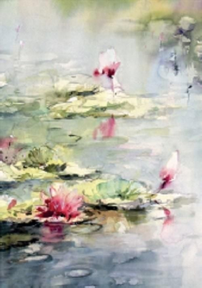 Kartolinë me zarf Water Lily, 12x18cm, shumëngjyrëshe