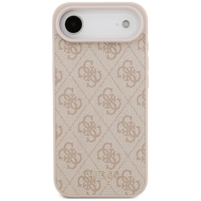 Futrollë Guess Hardcase 4G Classic për iPhone 17 Air, TPU dhe lëkurë eko, rozë