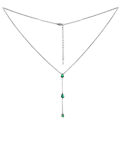 Qafore për femra Silvego Brilliance Zirconia MSS1023NG, 47 cm, e argjendtë/gjelbër