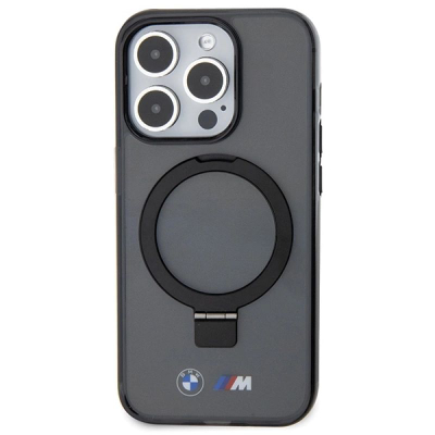 Kopertinë BMW M Series për iPhone 15 Pro, kapak i fortë me unazë, MagSafe, e zezë