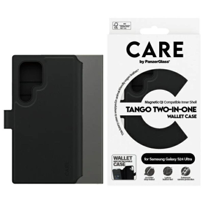 Këllëf-portofol PanzerGlass CARE Feature Case Tango, me karikim wireless, për Samsung Galaxy S24 Ultra, i zi