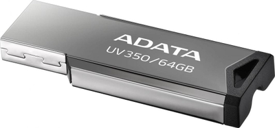 USB ADATA UV350, 64GB, i argjendtë