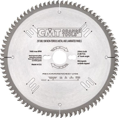Teh sharre CMT Orange Tools 297.080.10M, 250mm, për metale jo korrozive dhe PVC, argjendtë
