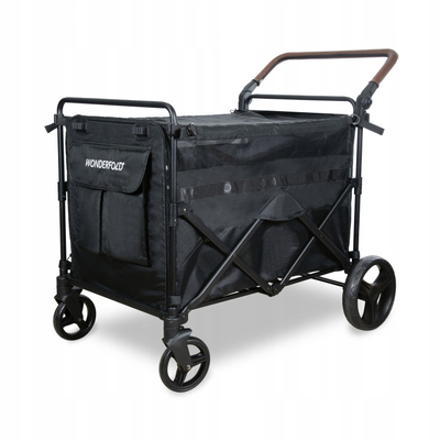 Karrocë për kafshë PXL Large Pet Stroller Wagon, kapacitet i madh, me rrota dhe frena, gri