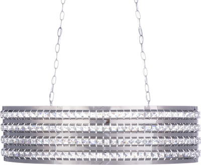 Lampë varëse Beliani Cavone Crystal, ovale, kristal, argjendi