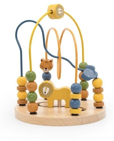 Lodër druri Trixie Baby Wooden Animals Motor Skills Spiral, spirale me rruaza, 19.5 x 17 cm, shumëngjyrëshe
