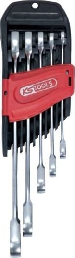 Set çelësash të kombinuar me racetë KS Tools 503.5205, 5 copë, 8-19mm, ngjyrë argjendt
