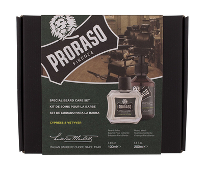 Set Proraso Cypress & Vetiver, shampo 200 ml + balsam për mjekër 100 ml