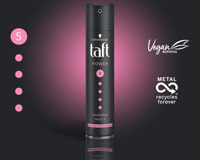 Llak për flokë Taft Power Hold 5, 250ml