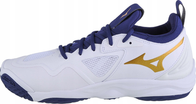 Këpucë volejbolli Mizuno Wave Momentum 3 M V1GA231243, për çuna, të bardha me navy