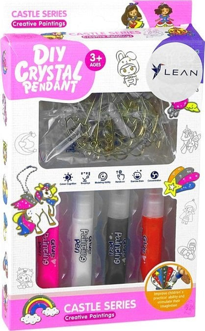 Set krijimi Leantoys Stained Glass, 6 varëse për ngjyrosje, transparente