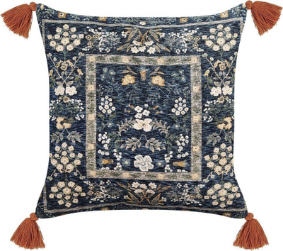 Jastëk dekorativ PANAX Velvet, floral, 45x45 cm, shumëngjyrësh