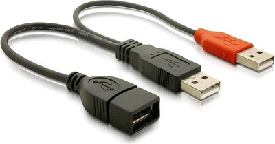 Kabllo USB Delock 65306, USB-A në USB-A, 0.22 m, e zezë