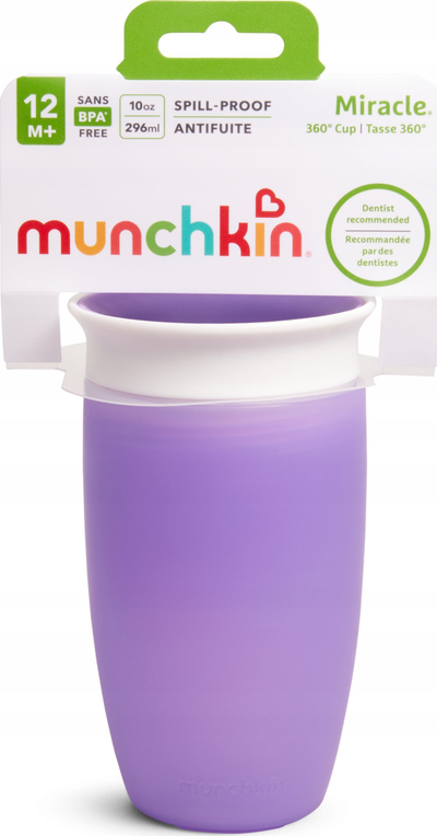 Чаша за деца Манчкин Мирекл 360, 296 ml, 12m+, виолетова