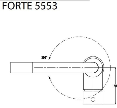 Rubinet kuzhine Aquasanita FORTE 5553-002, gryke 360°, përfundim satin argjendi