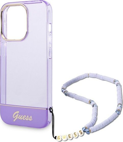 Mbulesë telefoni Guess GUHCP14XHGCOHU, për iPhone 14 Pro Max, hardcase Translucent Pearl, lejla