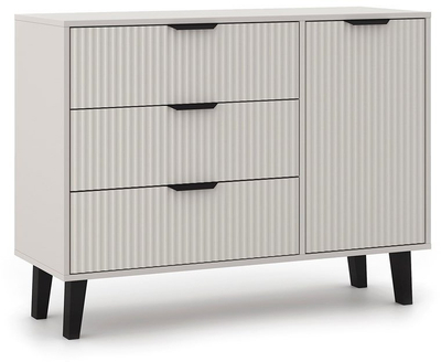 Komodë Scandi 1D3S Slim, 3 sirtarë, një derë, bezhë cashmere