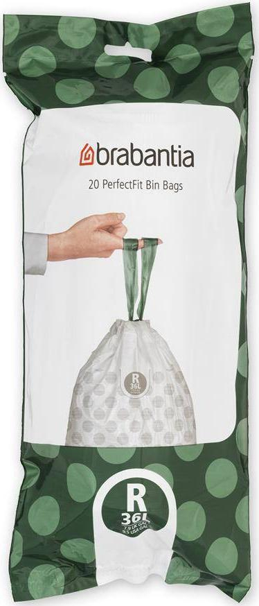 Qese mbeturinash Brabantia PerfectFit R, 36L, 20 copë, të bardha