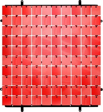 Panel dekorativ me sekuina, 30x30 cm, 100 katrorë, i kuq