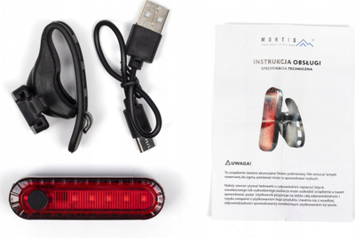Dritë e pasme biçiklete Montis MT108, LED COB, USB, e kuqe