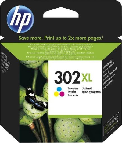 Ngjyrë për printer HP Ink No. 302XL F6U67AE, cian, magenta, verdhë