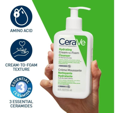 Krem shkumë pastruese CeraVe, 236ml