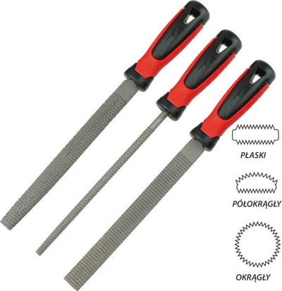 Set turpish druri Dedra 06C023, 3 copë, 200 mm, kuqe e zezë