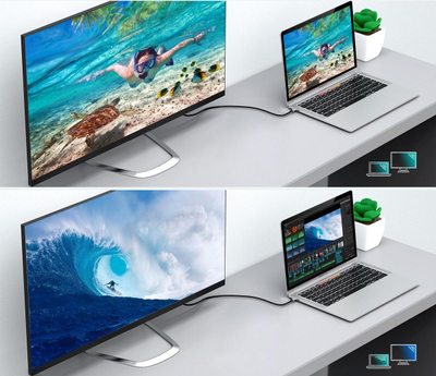 Set adapterësh USB-C në HDMI Choetech XCH, kabllo 2m, 4K 60Hz, gri