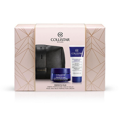 Set Collistar Perfecta Plus Crema, krem rigjenerues 50 ml + krem për duar dhe thonj 50 ml + çantë kozmetike