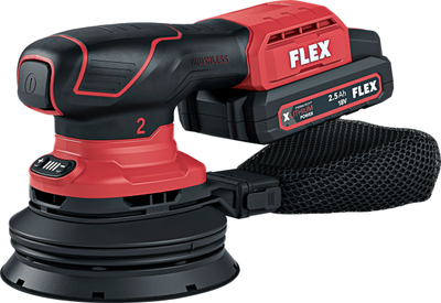 Lëmuse orbitale Flex ORE 2-125 18-EC C, 18V, brushless, e kuqe me të zezë