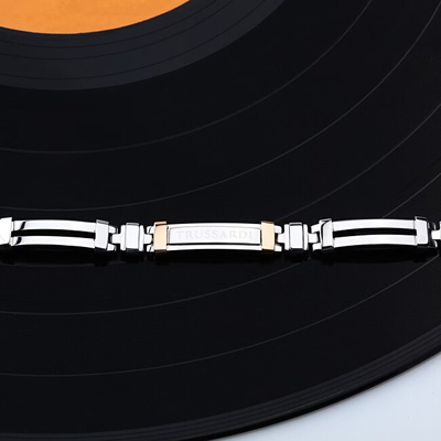 Byzylyk për meshkuj Trussardi T-Steel TJAXV26, i argjendtë/ artë rozë