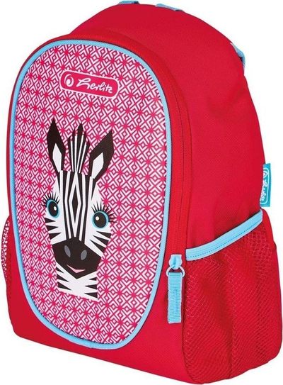 Çantë shkolle Herlitz Rookie Cute Animals Zebra, ergonomike, për fëmijë, e kuqe