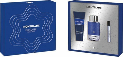 Set parfumi Montblanc Explorer Ultra Blue për burra, 3 copa, blu