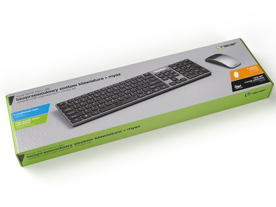 Set tastjere dhe maus Tracer, wireless RF, të zeza