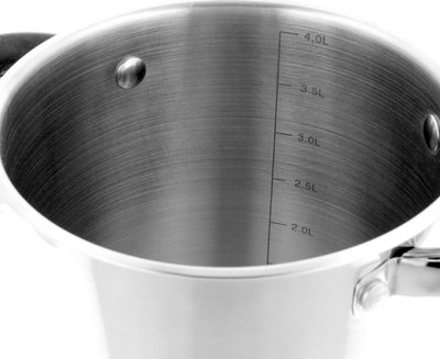 Tenxhere Brunbeste per shpargje 4.2L, inoks, me kapak qelqi