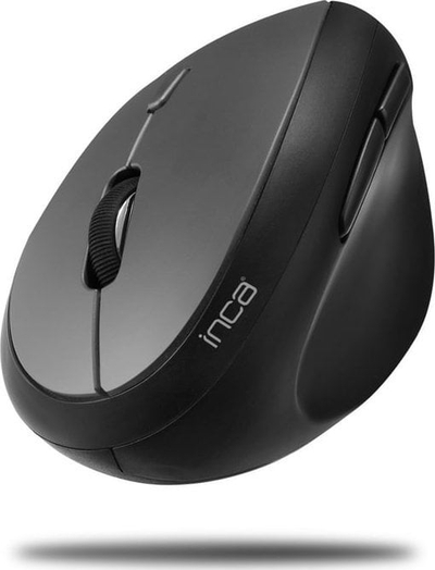 Mouse vertikal INCA IWM-279G, wireless, 1600 DPI, gri
