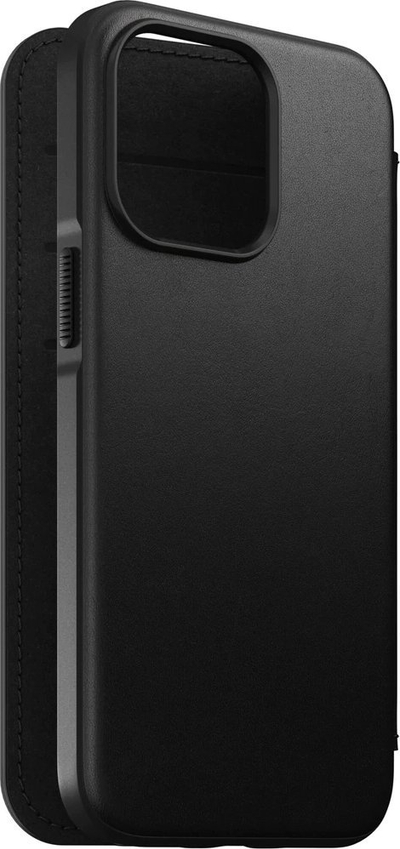 Këllëf folio Nomad Modern Leather për iPhone 13 Pro, lëkurë Horween e zezë