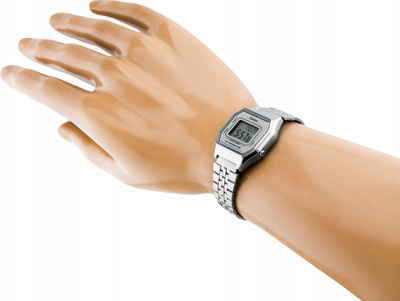 Orë digjitale Casio LA680WA 7D, sportive, që s’e ha uji, e bardhë