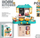Kuzhinë lodër Beibe Good Toy Set Kitchen, 43 pjesë, me drita edhe zëra, blu