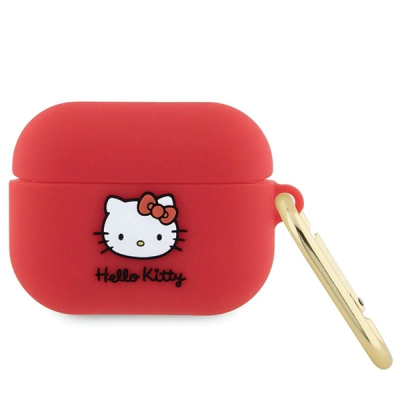 Etui silikoni Hello Kitty për AirPods Pro 1 2, me karabinier, fuxhia