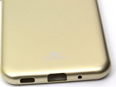 Kllëf telefoni Mercury Goospery Jelly për Samsung A11 M11, silikon i butë, me xham mbrojtës, ngjyrë flori
