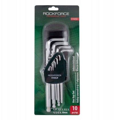 Set çelësa imbus Rockforce RF-5102LB, 10 copë, 1.27-10mm, të gjat