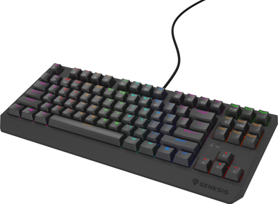 Механичка гејминг тастатура Џенесис Тор 230 Лајт TKL, RGB, Аутему Ред, со USB кабел