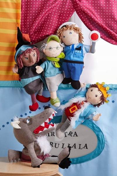 Kukull dore HABA Witch Hella, 35 cm, për teatër kukullash, shumëngjyrëshe