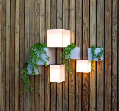 Dritë murale diellore Newgarden Wally LED, 12x12 cm, e bardhë